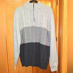 An Uomo Firenza made in Italy wool blend long sleeve 1/4 zip tiered XL  sweater